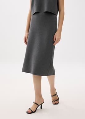 Esha Elastic Knit Column Midi Skirt