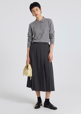 Multi-way Belted Pleated Midi Skirt