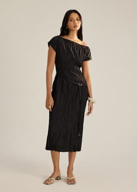 Cleo Multi-way Crinkled Pleats Dress