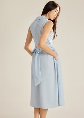 Leela Pinstripe Fit & Flare Dress