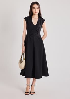 Curved Panel Fit & Flare Dress