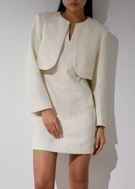 RuchedReady® Fumiko Ribbon Tweed Crop Jacket
