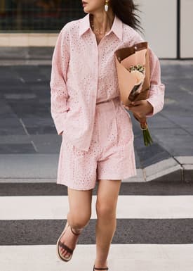 RuchedReady® Relaxed Collared Shirt in Soft Breeze Broderie