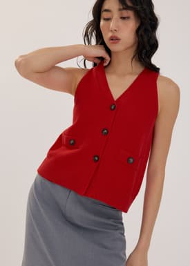 V-Neck Knit Top
