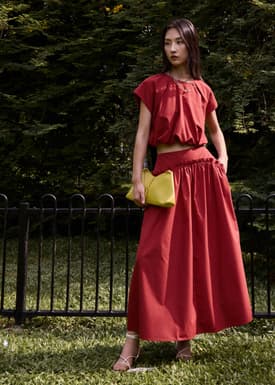 Poplin Balloon Crop Top