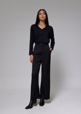 Leggy™ Satin Super High Waist Wide Leg Pants
