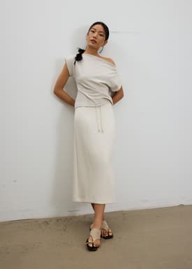 Neoprene High Waist Column Midaxi Skirt