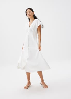 Button Down Fit & Flare Midaxi Dress