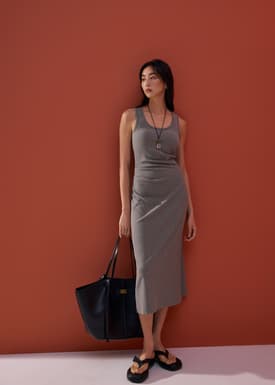 BraFree by LB Jersey Round Neck Column Midaxi Dress