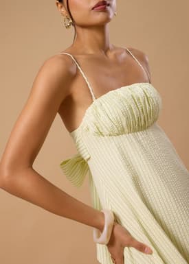 BraFree by LB Pinstripe Seersucker Multi-way Fit & Flare Maxi Dress