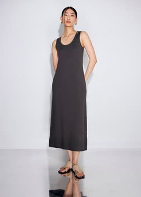 Reversible Knit Column Midaxi Dress