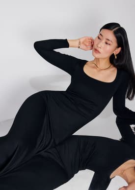 BraFree by LB Jersey Square Neck Shaper Midaxi Dress