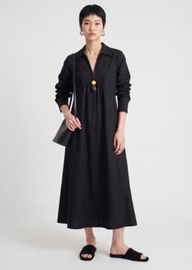 RuchedReady® Poplin Trapeze Dress