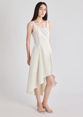 Striped High-Low Dress