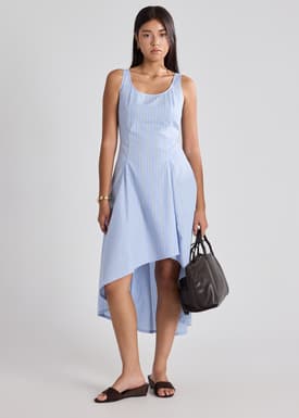 Striped High-Low Dress