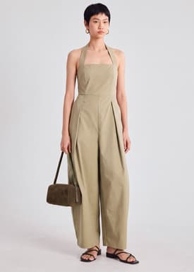 Multi-way Twill Barrel Jumpsuit