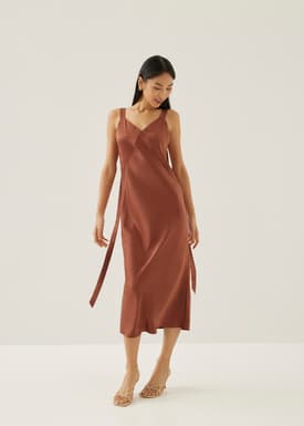 Mariette Satin Column Midaxi Dress
